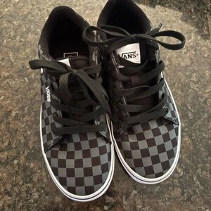 Vans Kids Black and Gray Checkered Sneakers